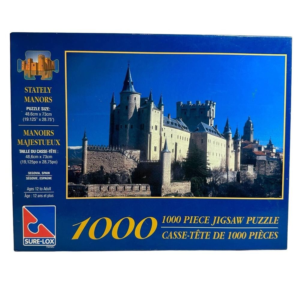 NEW Stately Manors Neuschwanstein Castle Spain Sure-Lox 1000 Piece Jigsaw Puzzle